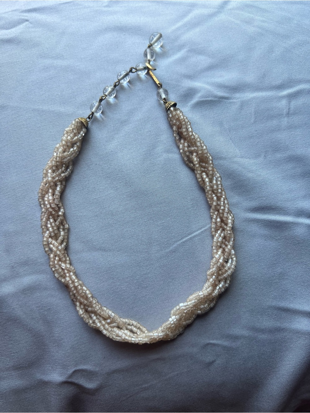 Champagne Multi-Strand Twisted Torsade Seed Bead Necklace – $24